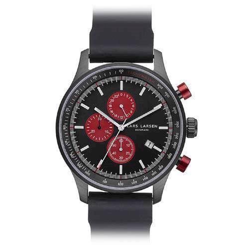 Image of Larsen LW33 sort carbon belagt rustfri stål JS15 quartz med chronograph herre ur, model 133CBBS